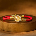 Fortune Jewel Red String Copper Brass Rotatable Windmill Feng Sheng Shui Qi Protection Braided Bracelet