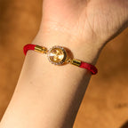 Fortune Jewel Red String Copper Brass Rotatable Windmill Feng Sheng Shui Qi Protection Braided Bracelet