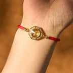Fortune Jewel Copper Brass Rotatable Windmill Feng Sheng Shui Qi Red String Faith Braided Bracelet