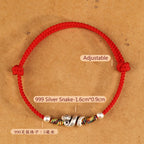 Fortune Jewel Red String 999 Sterling Silver Year Of The Snake Anklet