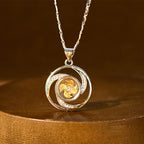 Fortune Jewel Gold plated Copper Brass Rotatable Windmill Luck Necklace Pendant