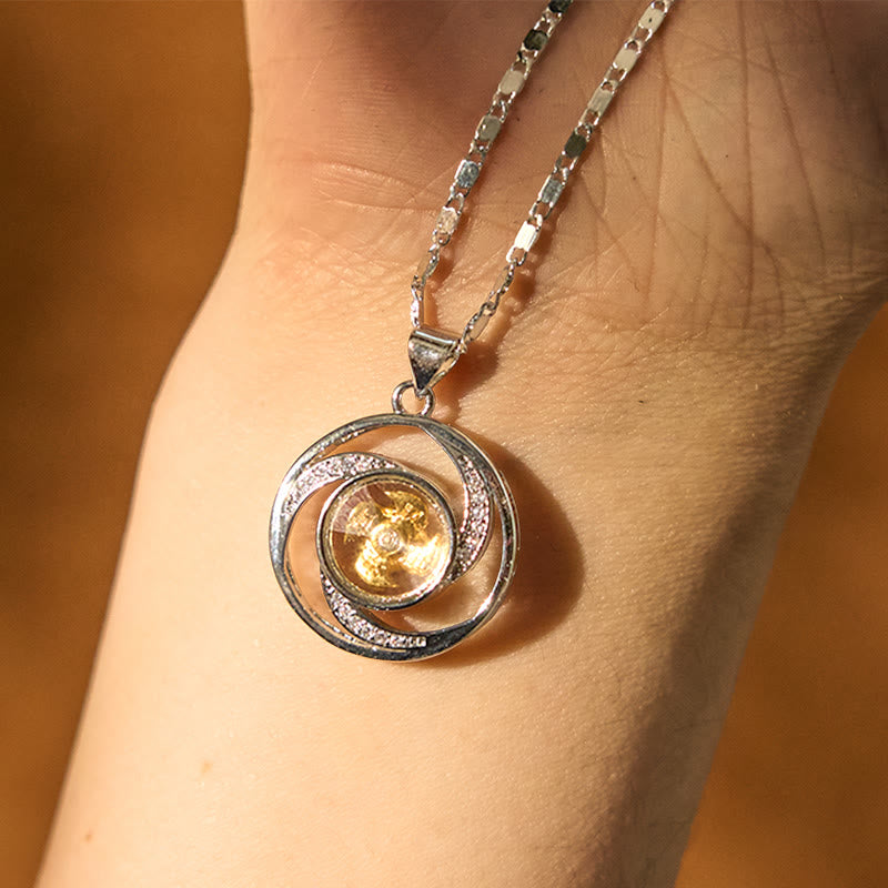 Fortune Jewel Gold plated Copper Brass Rotatable Windmill Luck Necklace Pendant