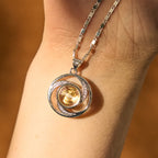 Fortune Jewel Gold plated Copper Brass Rotatable Windmill Luck Necklace Pendant