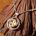 Fortune Jewel Gold plated Copper Brass Rotatable Windmill Luck Necklace Pendant