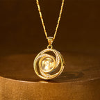 Fortune Jewel Gold plated Copper Brass Rotatable Windmill Luck Necklace Pendant
