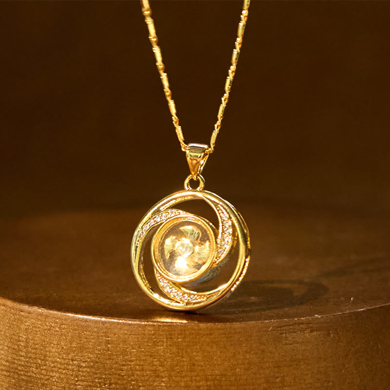 Fortune Jewel Gold plated Copper Brass Rotatable Windmill Luck Necklace Pendant