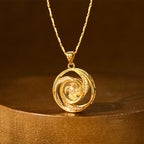 Fortune Jewel Gold plated Copper Brass Rotatable Windmill Luck Necklace Pendant