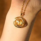Fortune Jewel Gold plated Copper Brass Rotatable Windmill Luck Necklace Pendant