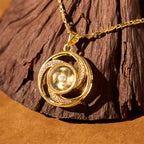 Fortune Jewel Gold plated Copper Brass Rotatable Windmill Luck Necklace Pendant