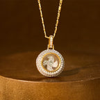 Fortune Jewel Gold plated Copper Brass Rotatable Windmill Fu Balance Necklace Pendant
