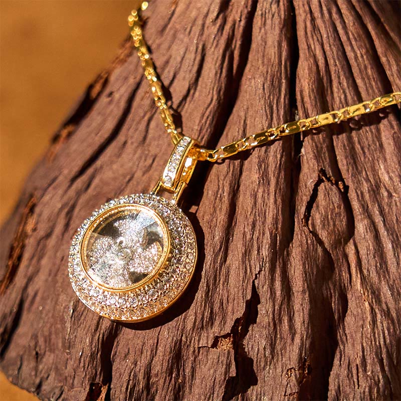 Fortune Jewel Gold plated Copper Brass Rotatable Windmill Fu Balance Necklace Pendant