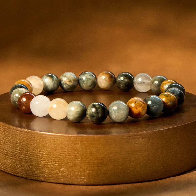 Fortune Jewel Natural Eagle's Eye Stone Confidence Positive Bracelet