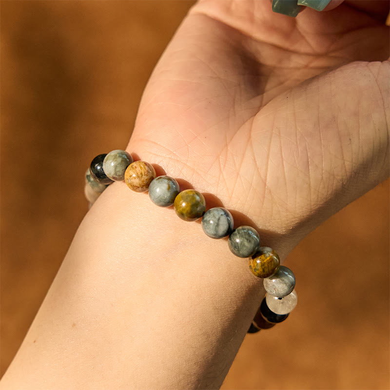 Fortune Jewel Natural Eagle's Eye Stone Confidence Positive Bracelet