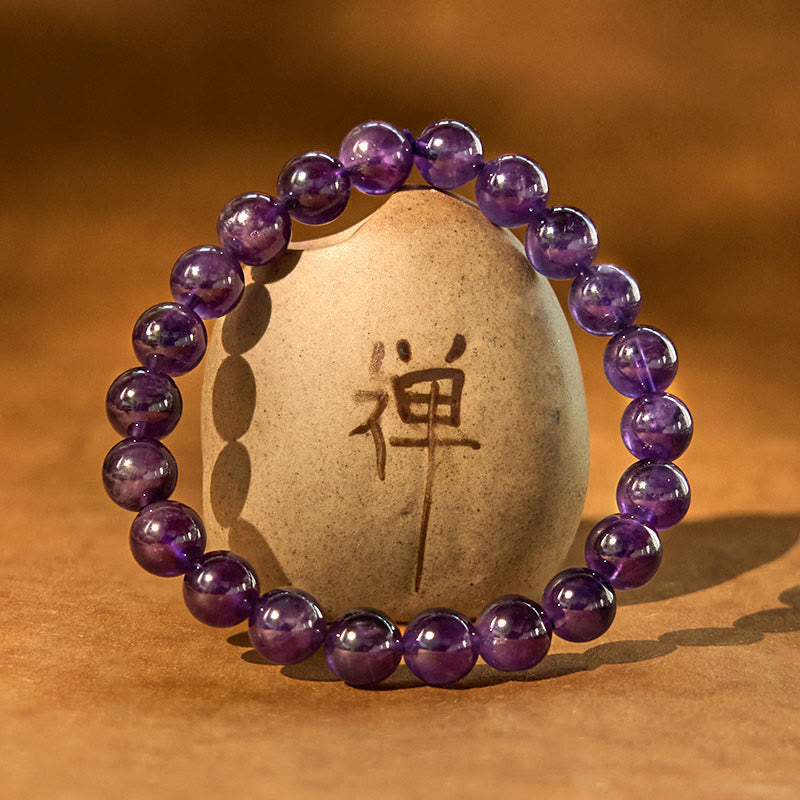 Fortune Jewel Natural Amethyst Inner Peace Meditation Bracelet