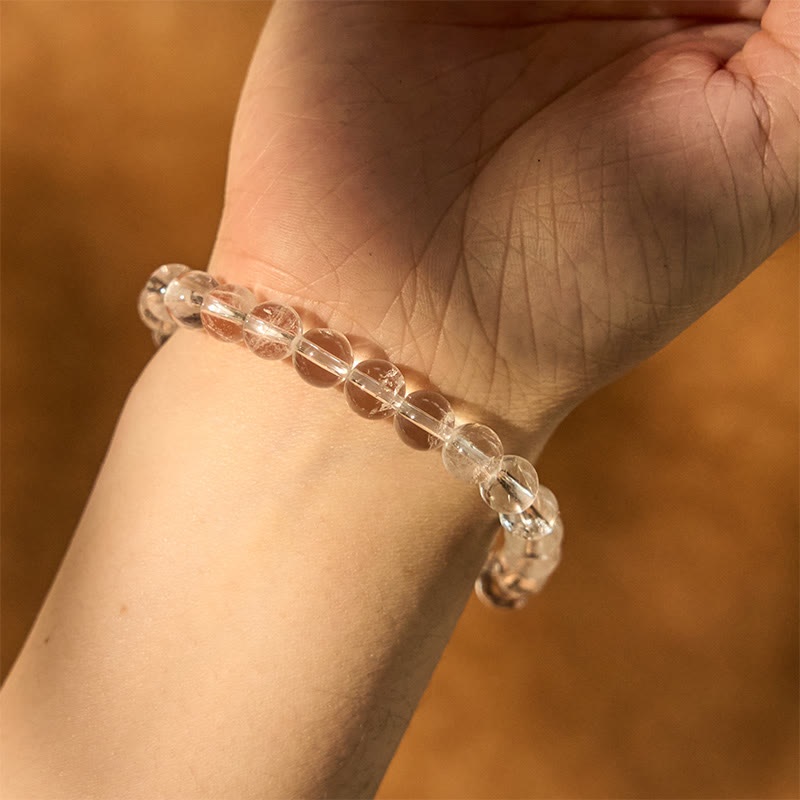 Fortune Jewel Natural White Crystal Clarity Meditation Bracelet