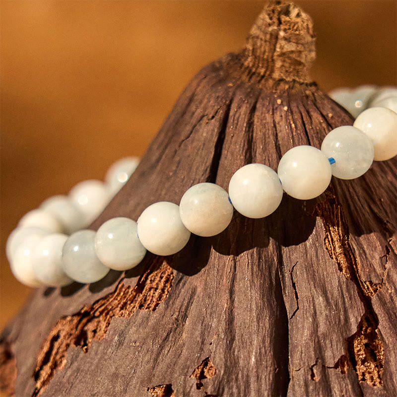 Fortune Jewel Natural Aquamarine Healing Bead Bracelet