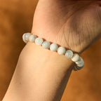 Fortune Jewel Natural Aquamarine Healing Bead Bracelet