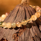 Fortune Jewel Natural Multicolored Rutilated Quartz Spiritual Growth Bracelet