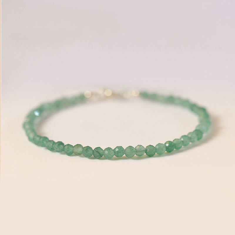 Fortune Jewel 3mm Small Green Aventurine Ultra-Thin Beads Luck Bracelet