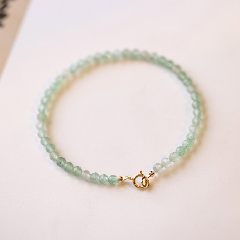 Fortune Jewel 3mm Small Green Aventurine Ultra-Thin Beads Luck Bracelet