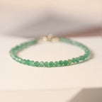 Fortune Jewel 3mm Small Green Aventurine Ultra-Thin Beads Luck Bracelet