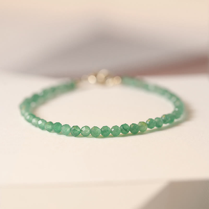 Fortune Jewel 3mm Small Green Aventurine Ultra-Thin Beads Luck Bracelet