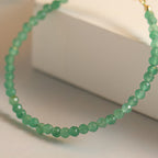 Fortune Jewel 3mm Small Green Aventurine Ultra-Thin Beads Luck Bracelet