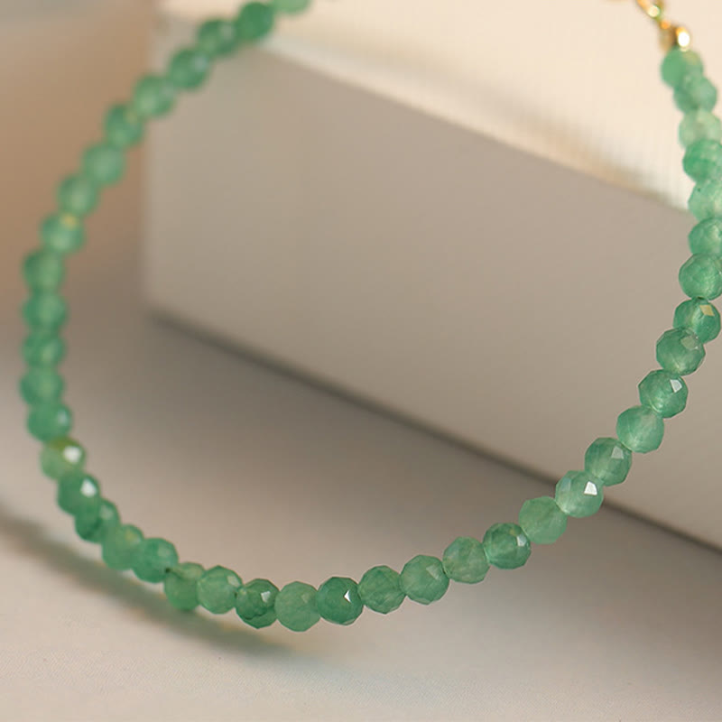 Fortune Jewel 3mm Small Green Aventurine Ultra-Thin Beads Luck Bracelet