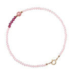 Fortune Jewel 2mm Rose Quartz Garnet Strawberry Quartz Ultra-Thin Beads Healing Energy Bracelet