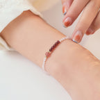 Fortune Jewel 2mm Rose Quartz Garnet Strawberry Quartz Ultra-Thin Beads Healing Energy Bracelet