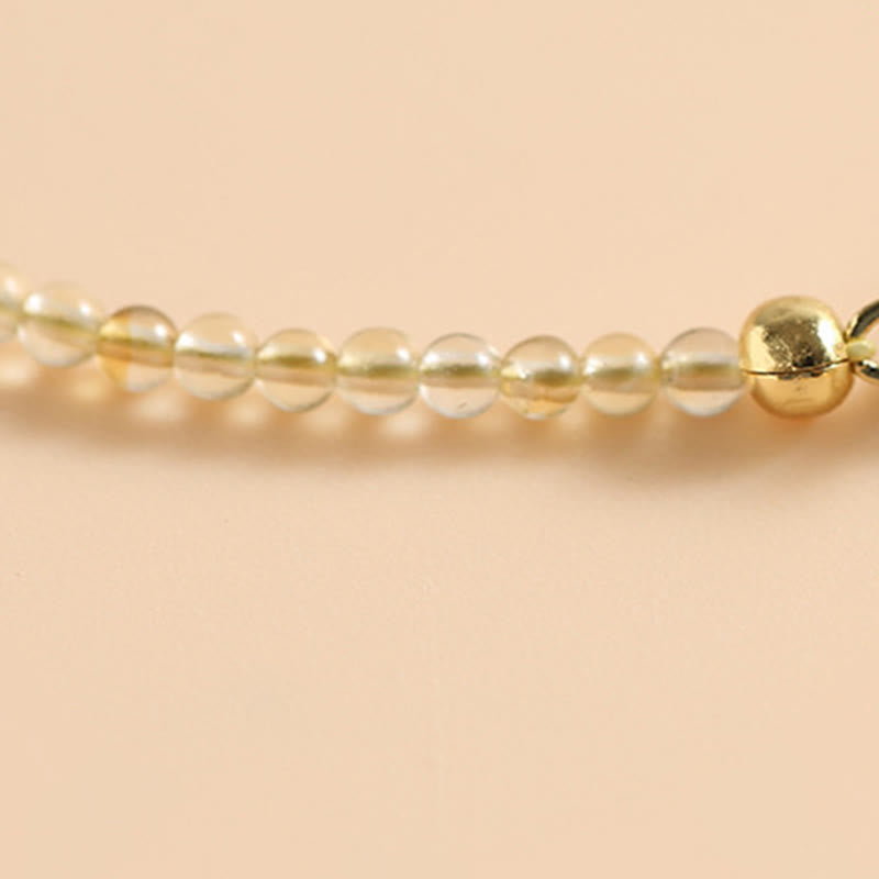 Fortune Jewel 2.5mm Ultra-thin Citrine Tourmaline 14K Gold Filled Copper Beads Prosperity Bracelet