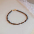 Fortune Jewel Smoky Quartz Black Obsidian Ultra-thin Beads Success Bracelet
