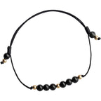 Fortune Jewel Smoky Quartz Black Obsidian Ultra-thin Beads Success Bracelet