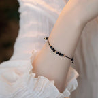 Fortune Jewel Smoky Quartz Black Obsidian Ultra-thin Beads Success Bracelet
