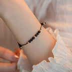 Fortune Jewel Smoky Quartz Black Obsidian Ultra-thin Beads Success Bracelet
