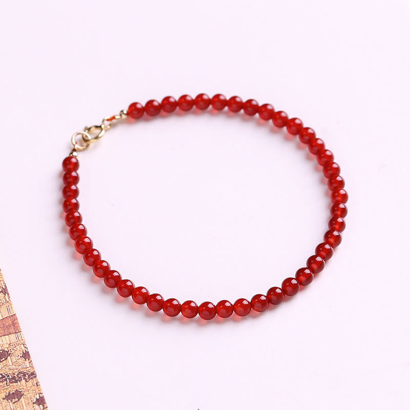 Fortune Jewel Small Red Agate Ultra-thin Beads Calm Bracelet