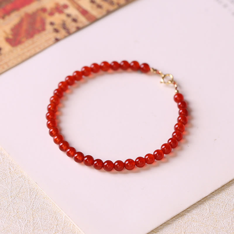 Fortune Jewel Small Red Agate Ultra-thin Beads Calm Bracelet