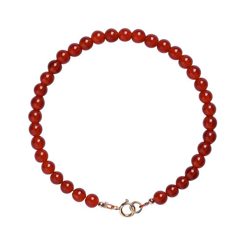 Fortune Jewel Small Red Agate Ultra-thin Beads Calm Bracelet