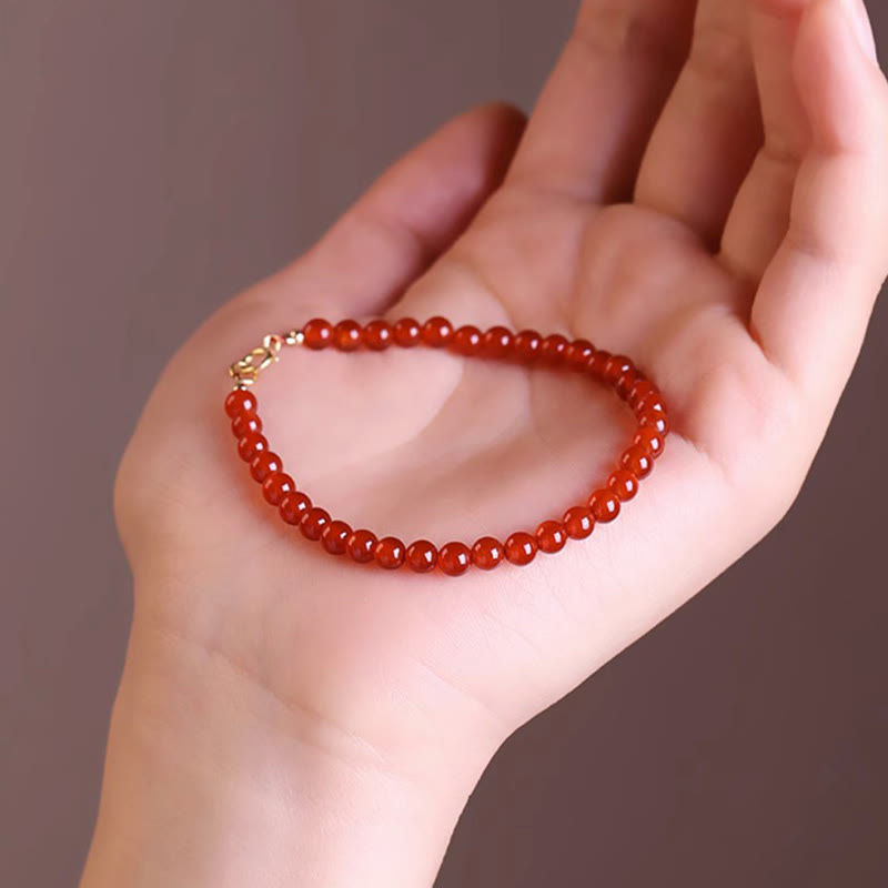 Fortune Jewel Small Red Agate Ultra-thin Beads Calm Bracelet