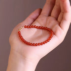 Fortune Jewel Small Red Agate Ultra-thin Beads Calm Bracelet