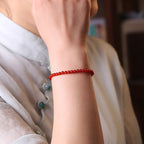 Fortune Jewel Small Red Agate Ultra-thin Beads Calm Bracelet