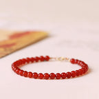 Fortune Jewel Small Red Agate Ultra-thin Beads Calm Bracelet