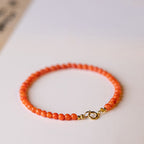 Buddha Stones Natural Cherry Persimmon Red Agate Ultra-thin Beads Confidence Bracelet