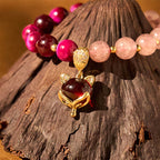 Fortune Jewel Natural Strawberry Quartz Pixiu Love Bracelet