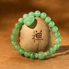 Fortune Jewel Various Crystal Green Aventurine Love Heart Balance Bracelet