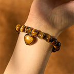 Fortune Jewel Various Crystal Green Aventurine Love Heart Balance Bracelet