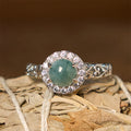 Fortune Jewel Natural Hetian Jade Egg Ruyi Stick Pattern Luck Ring