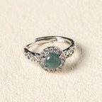 Fortune Jewel Natural Hetian Jade Egg Ruyi Stick Pattern Luck Ring