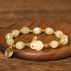 Fortune Jewel Natural Hetian Jade Fu Character Fu Brand Rabbit Abundance Bracelet