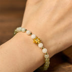 Fortune Jewel Natural Hetian Jade Gradient Lotus Abundance Bracelet